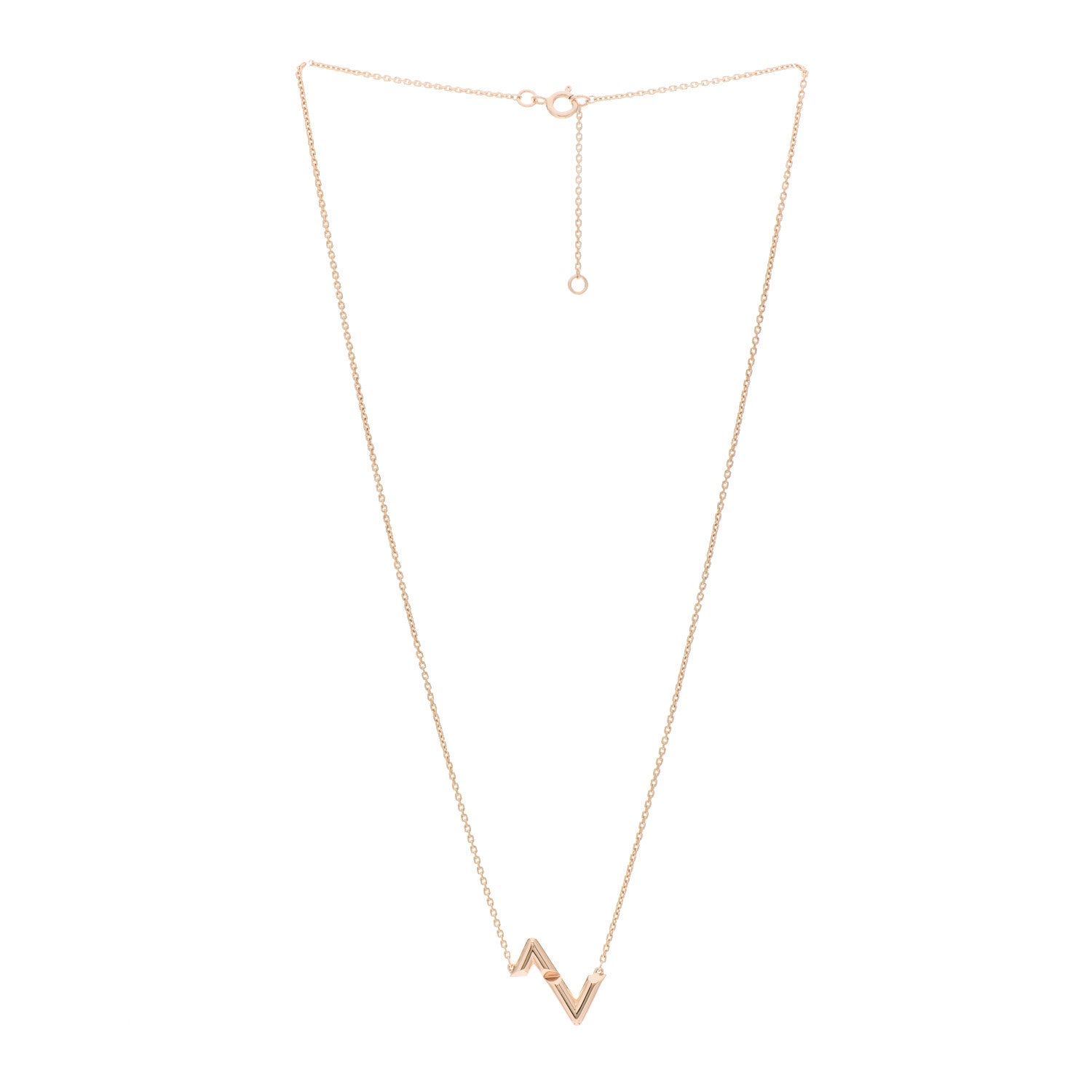 Louis Vuitton 18K Pink Gold LV Volt Upside Down Pendant Necklace 3 of 5