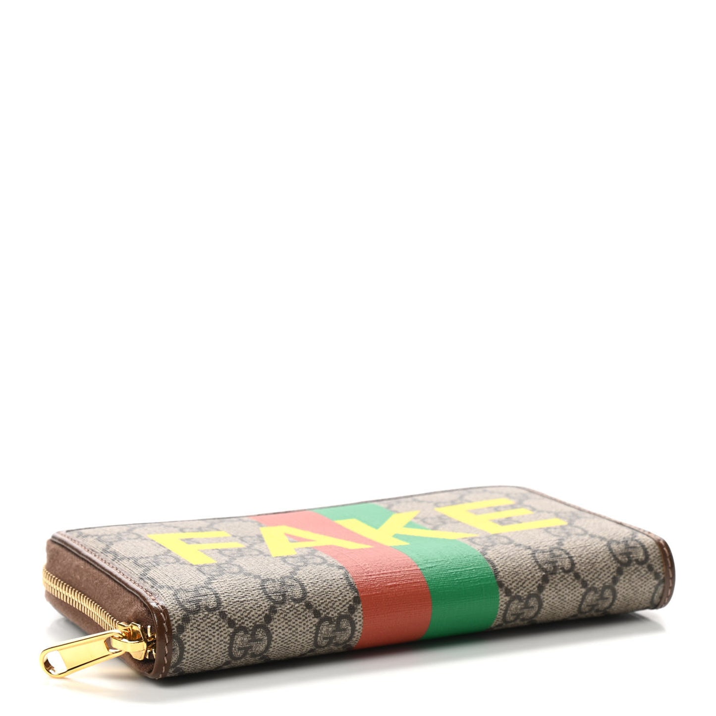 GG Supreme Monogram Fake/Not Zip Around Wallet Beige Brown Sugar
