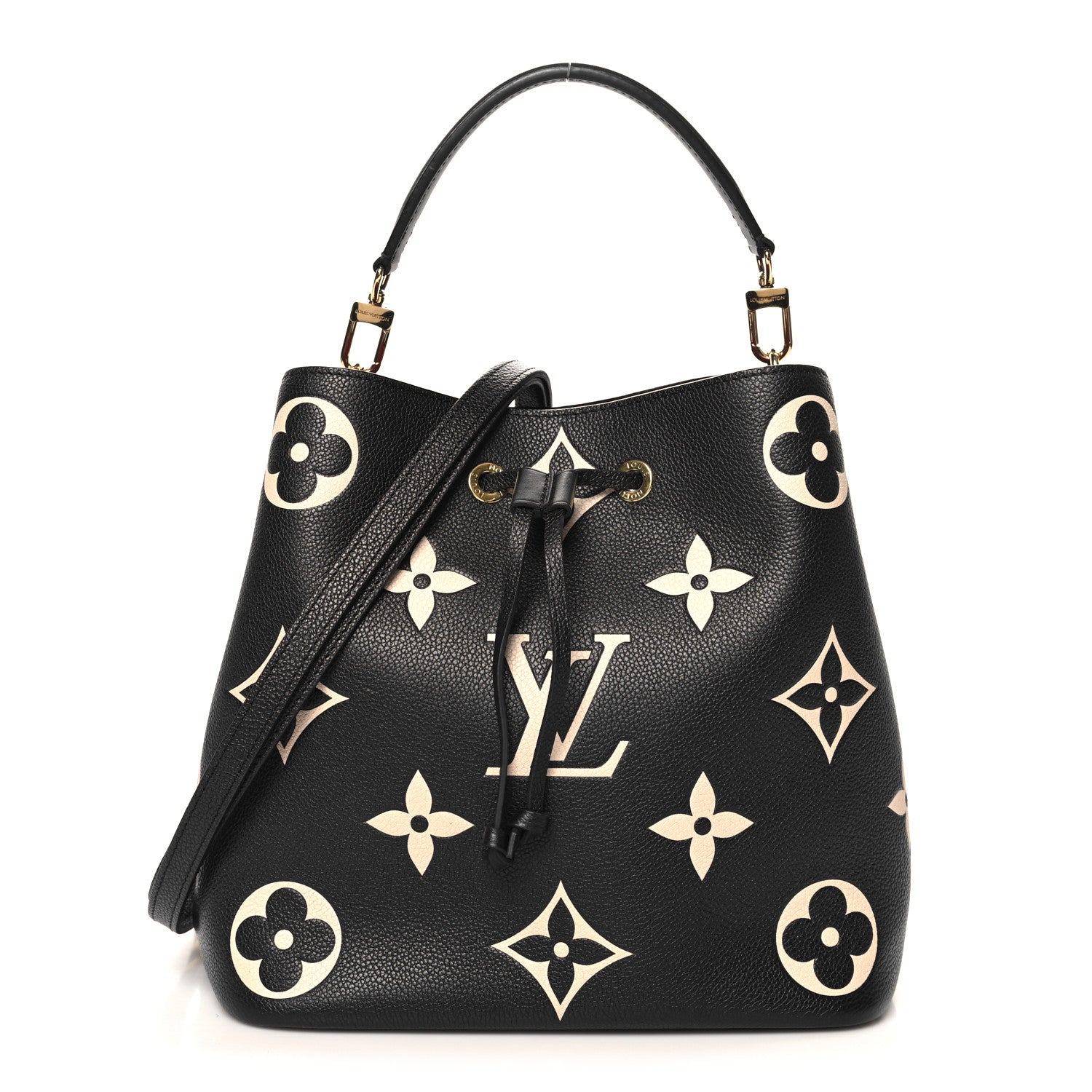Louis Vuitton Empreinte Monogram Giant Neonoe MM Black Beige 1 of 10