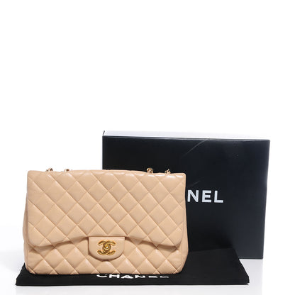 Chanel Lambskin Quilted Jumbo Single Flap Beige 5 of 8