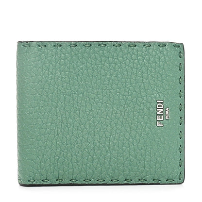 Fendi Cuoio Romano Selleria Logo Bi-Color Bi-Fold Wallet Verde Tosca 1 of 8