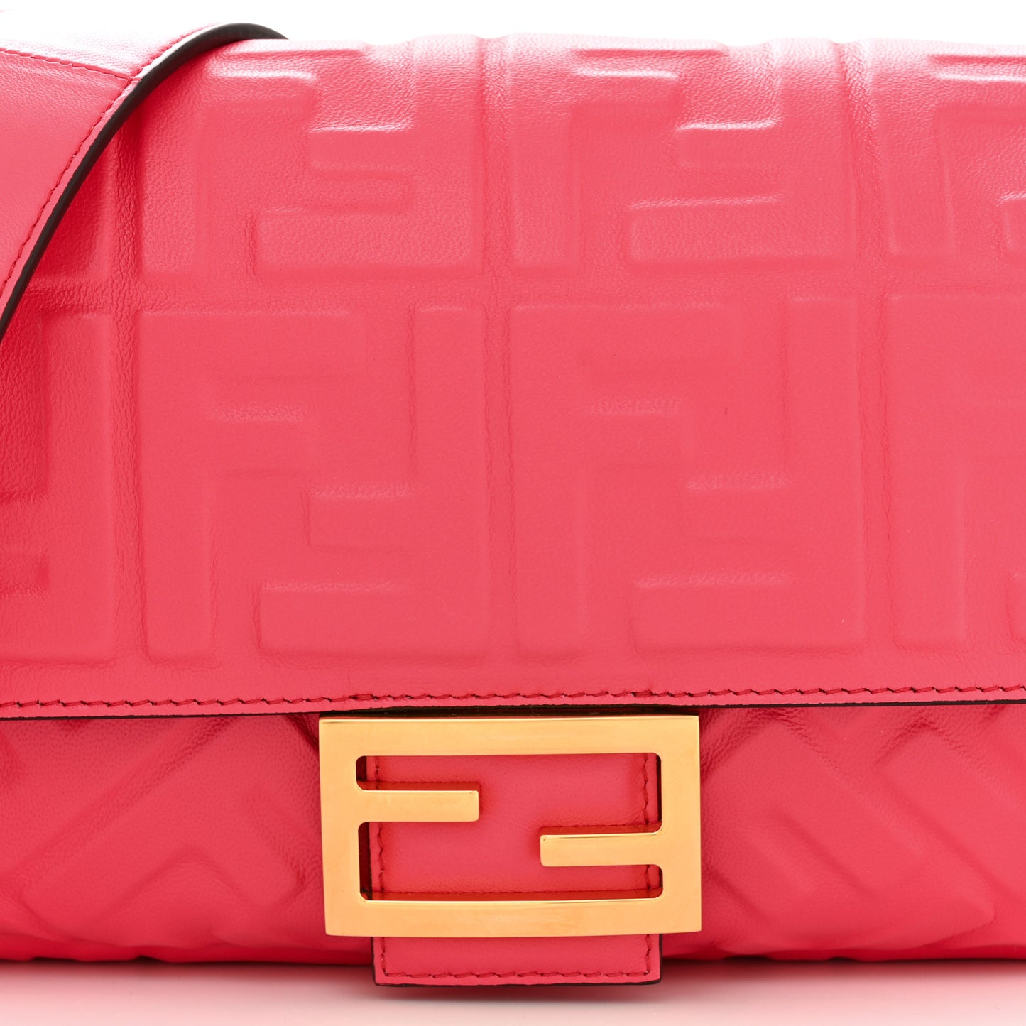 Nappa FF 1974 Embossed Baguette Lampone