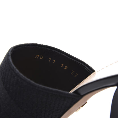 Christian Dior Cotton Embroidered Dway 85mm Slide Sandals 37 Black 10 of 10