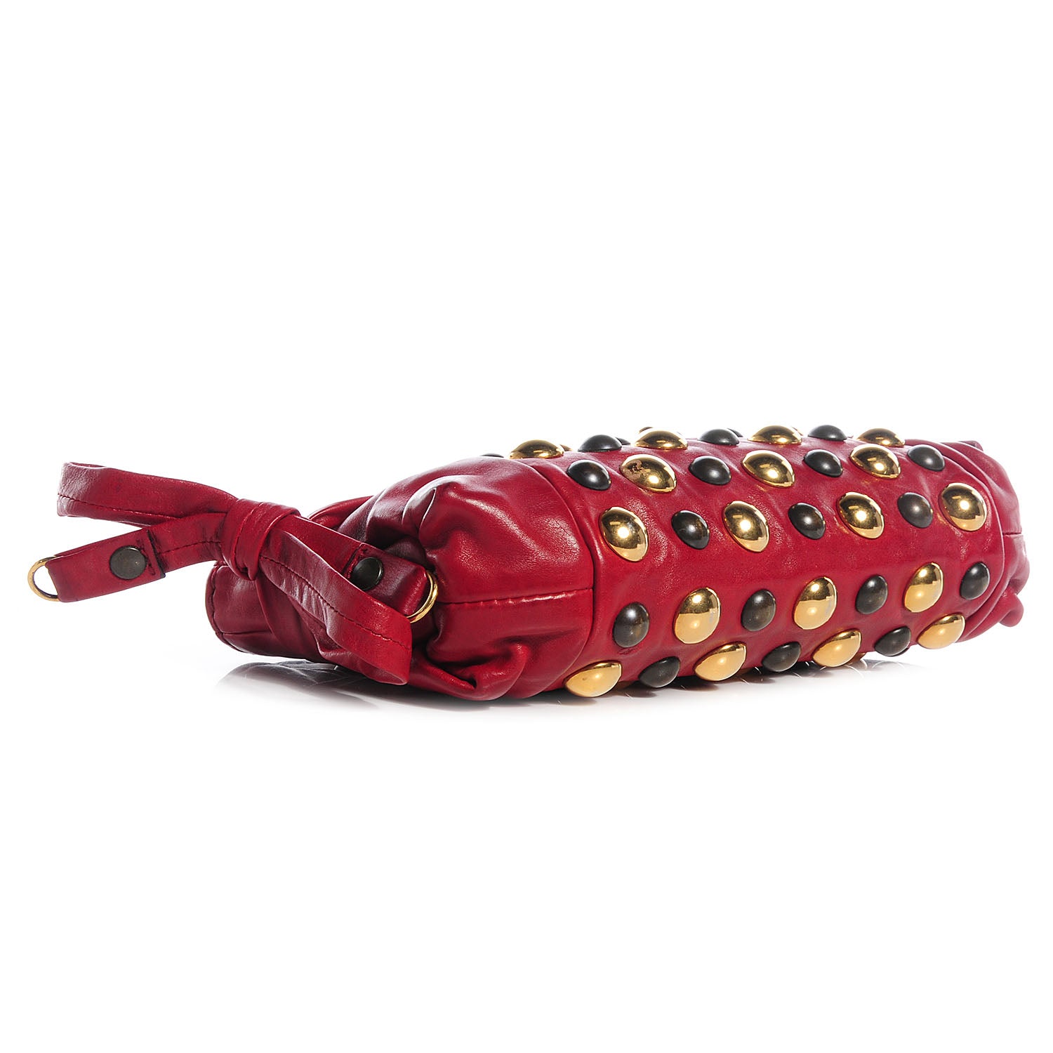 Gucci Leather Studded Babouska Clutch Red 4 of 8