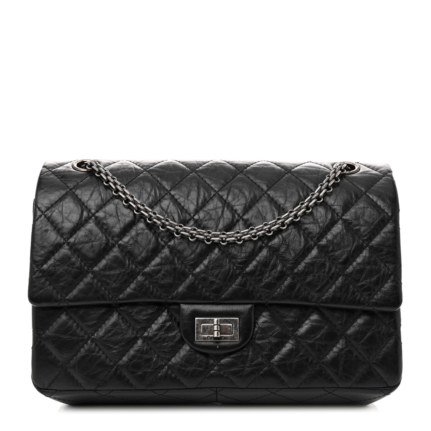 Aged Calfskin Quilted 2.55 Reissue 226 Flap Black