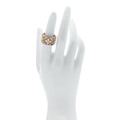 Roberto Coin 18K Rose Gold Diamond Mother of Pearl Multi Stone Venetian Princess Carnevale Cigar Band Ring 53 6.5 2 of 5