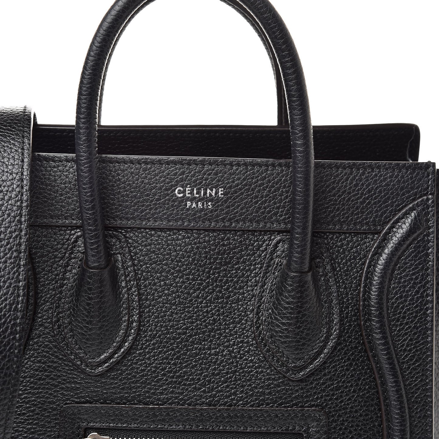 Drummed Calfskin Nano Luggage Black