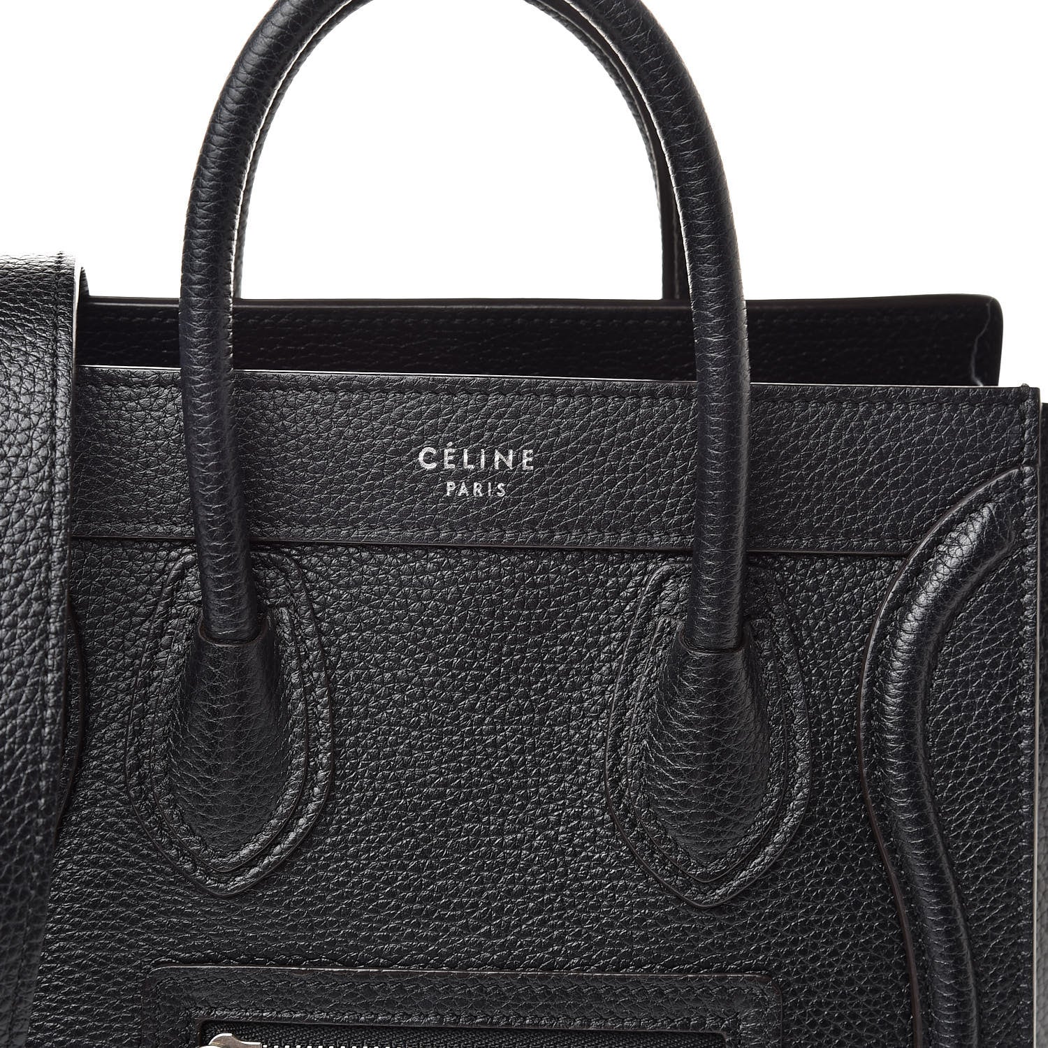 Celine Drummed Calfskin Nano Luggage Black 10 of 14