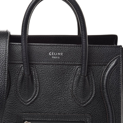Celine Drummed Calfskin Nano Luggage Black 10 of 14