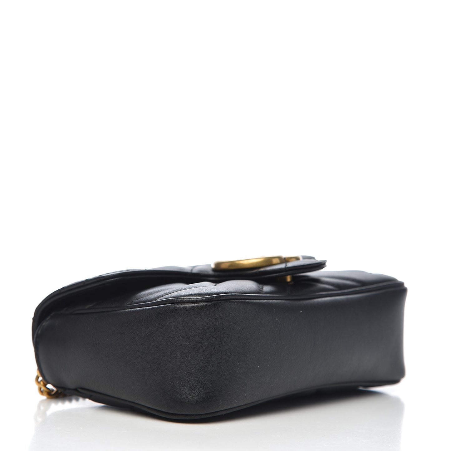 Calfskin Matelasse Super Mini GG Marmont Shoulder Bag Black