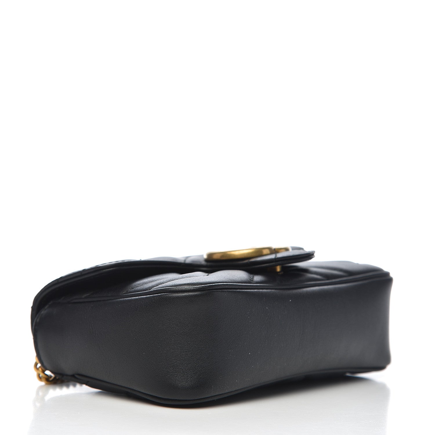 Gucci Calfskin Matelasse Super Mini GG Marmont Shoulder Bag Black 4 of 11