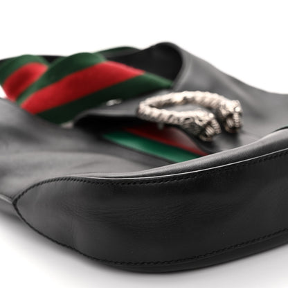 Gucci Calfskin Web Stripe Small Dionysus Hobo Black 8 of 9
