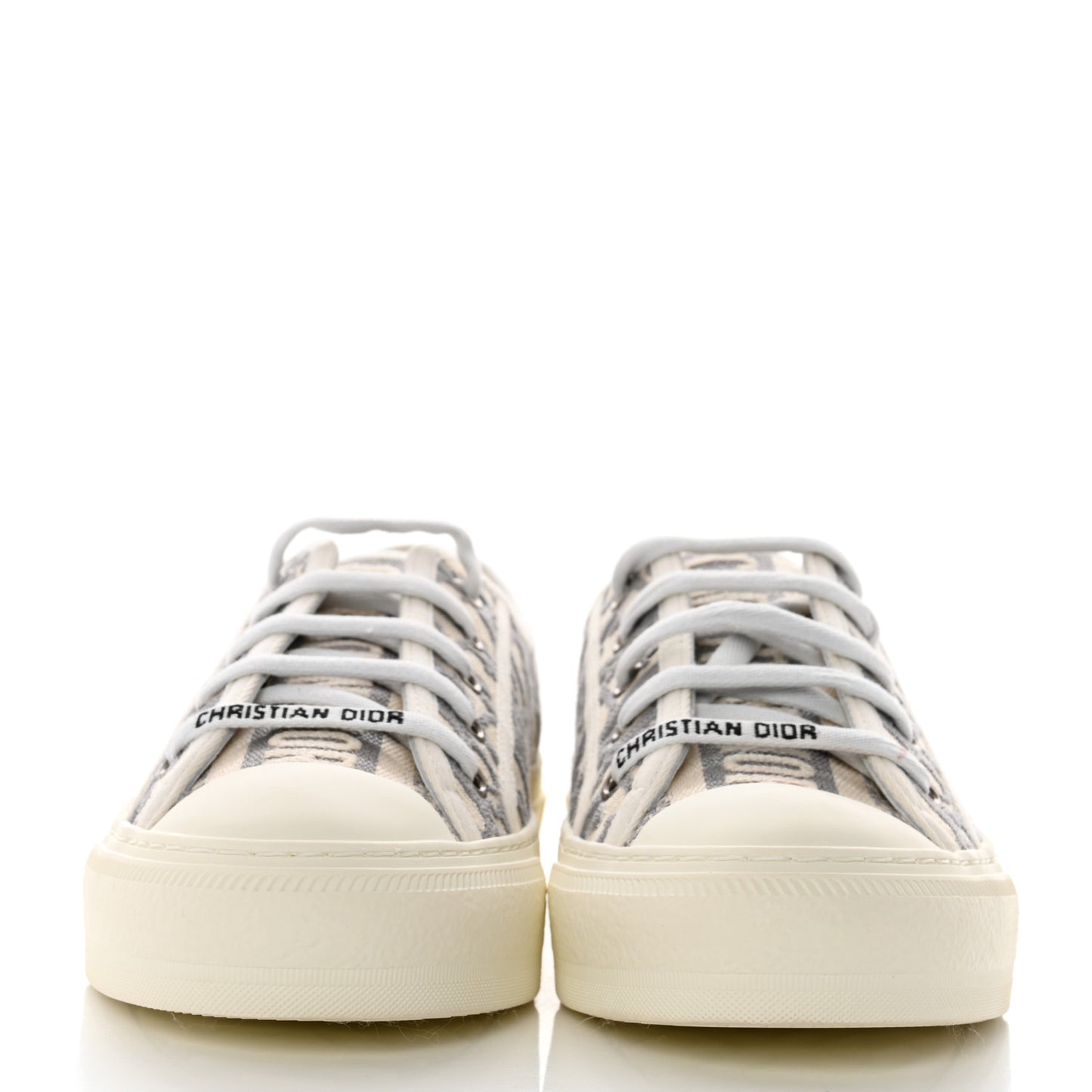 Canvas Oblique Walk'N'Dior Low Top Sneakers 37 Grey Stone