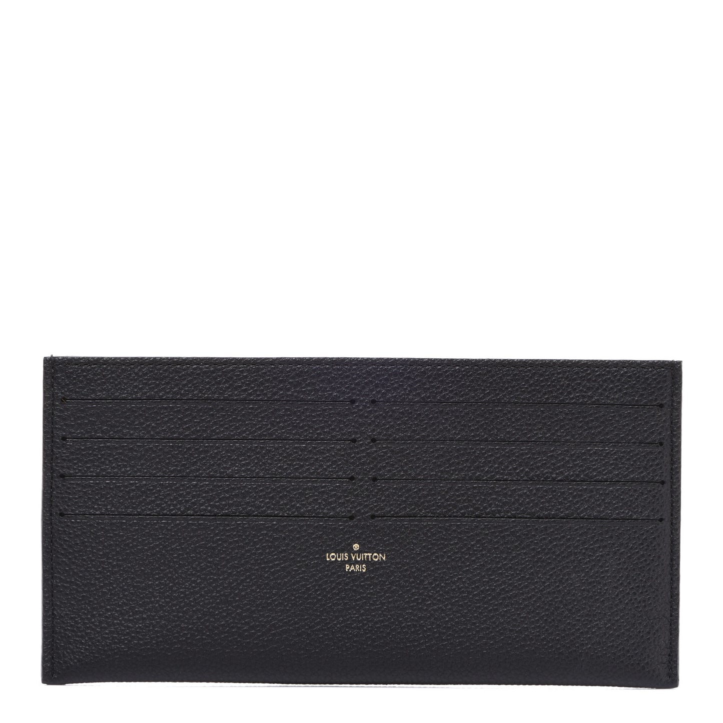 Calfskin Felicie Chain Wallet Card Holder Insert Black
