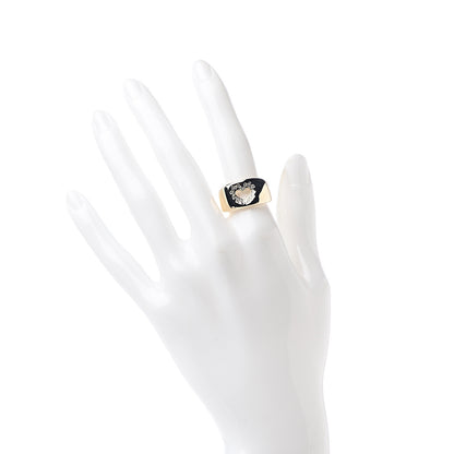 Tiffany 18K Yellow Gold Diamond Cutout Heart Wide Band Ring 53 6.5 2 of 4