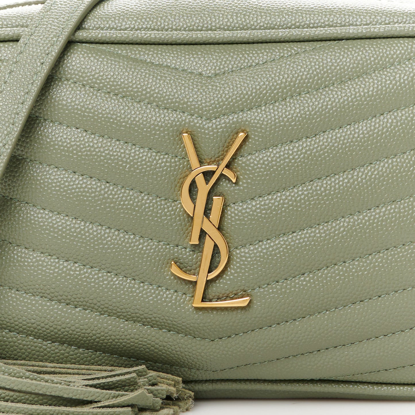 Grain De Poudre Matelasse Monogram Mini Lou Camera Bag Light Sage