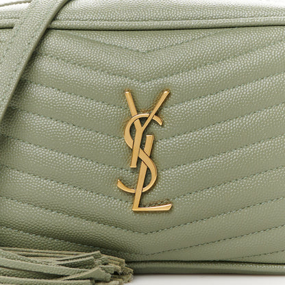 Saint Laurent Grain De Poudre Matelasse Monogram Mini Lou Camera Bag Light Sage 8 of 10