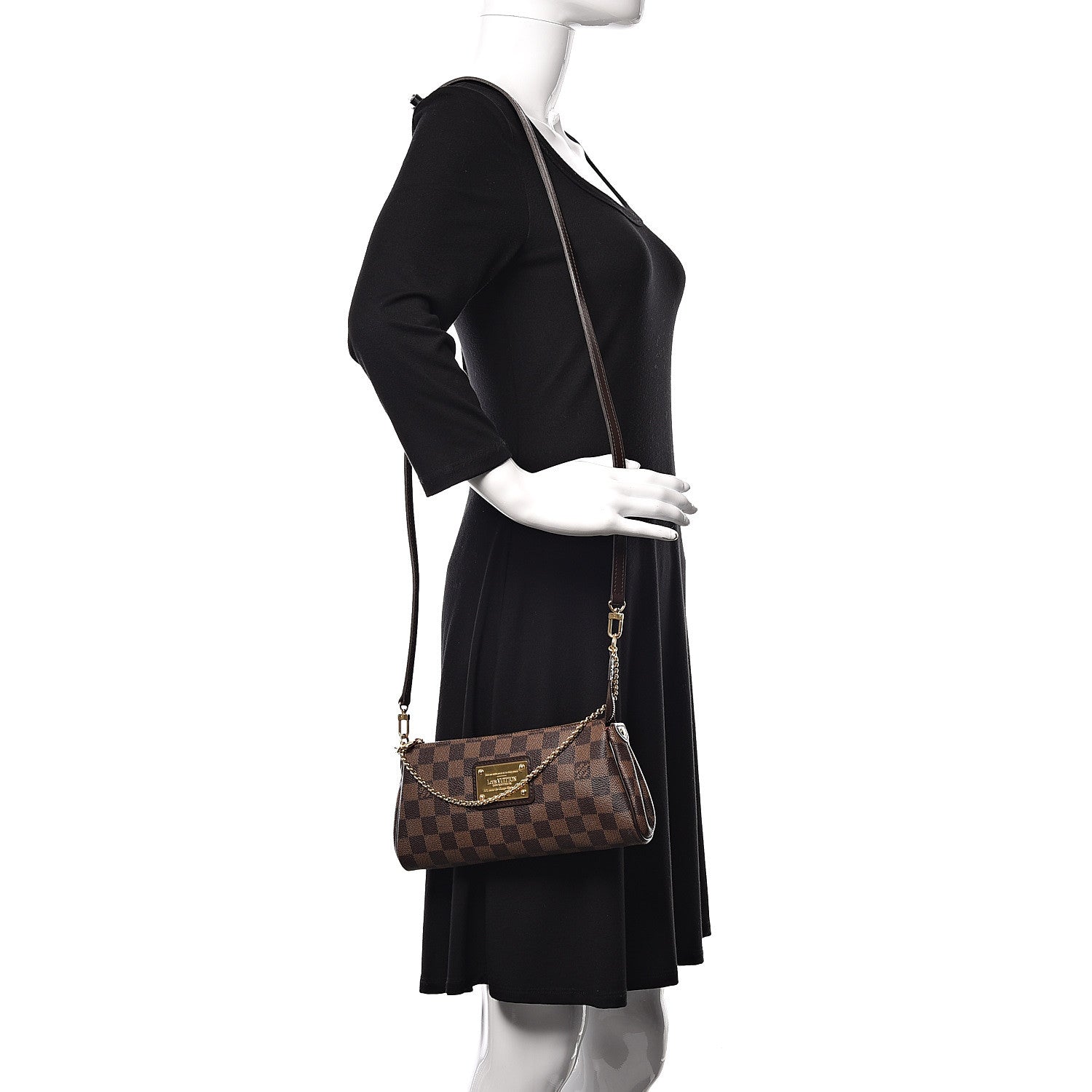 Louis Vuitton Damier Ebene Eva Clutch 2 of 8