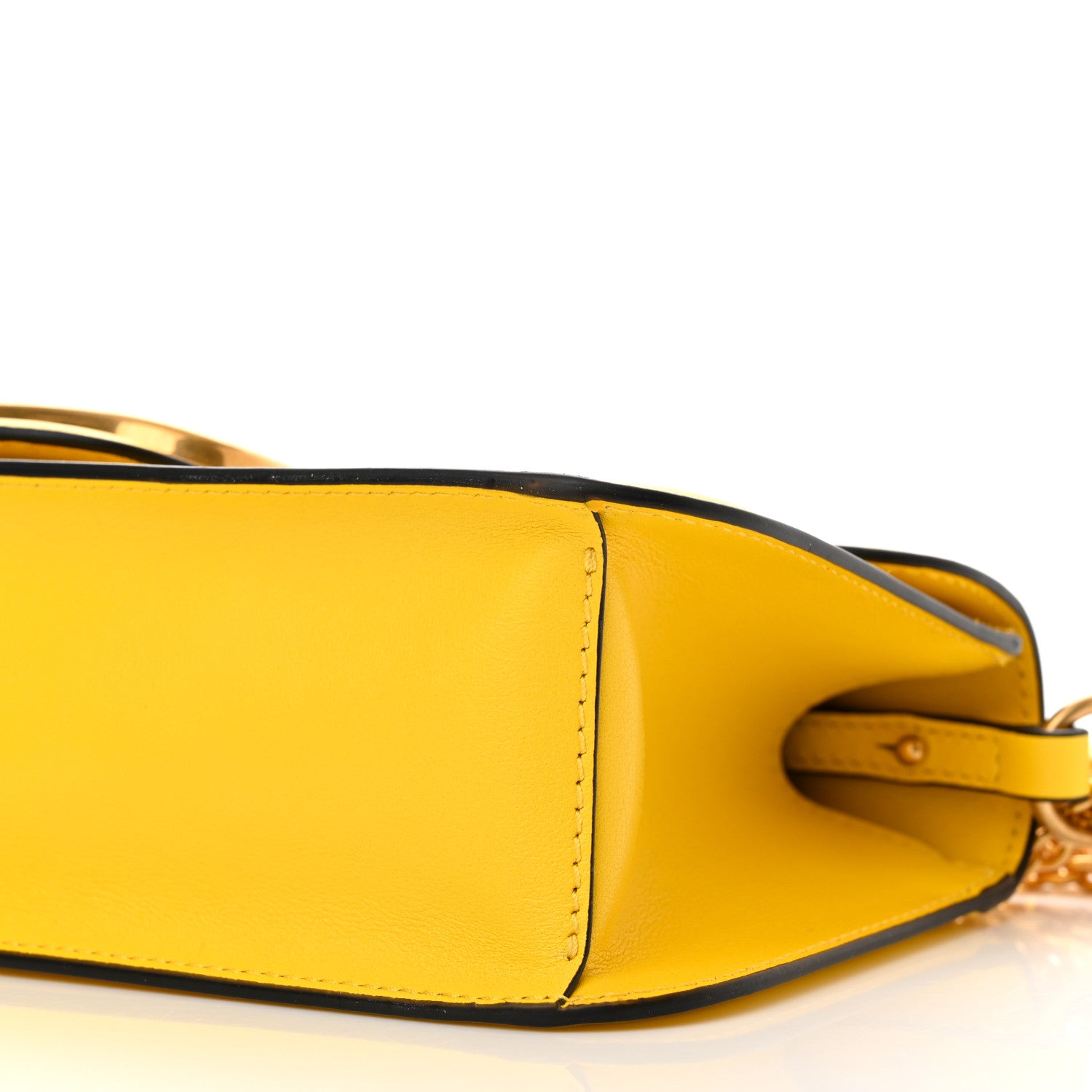 Valentino Garavani Calfskin Vlogo Loco Shoulder Bag Bright Lemon 10 of 11