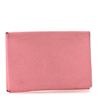 Hermes Chevre Chandra Verso Calvi Card Case Rose Confetti Brique 3 of 7