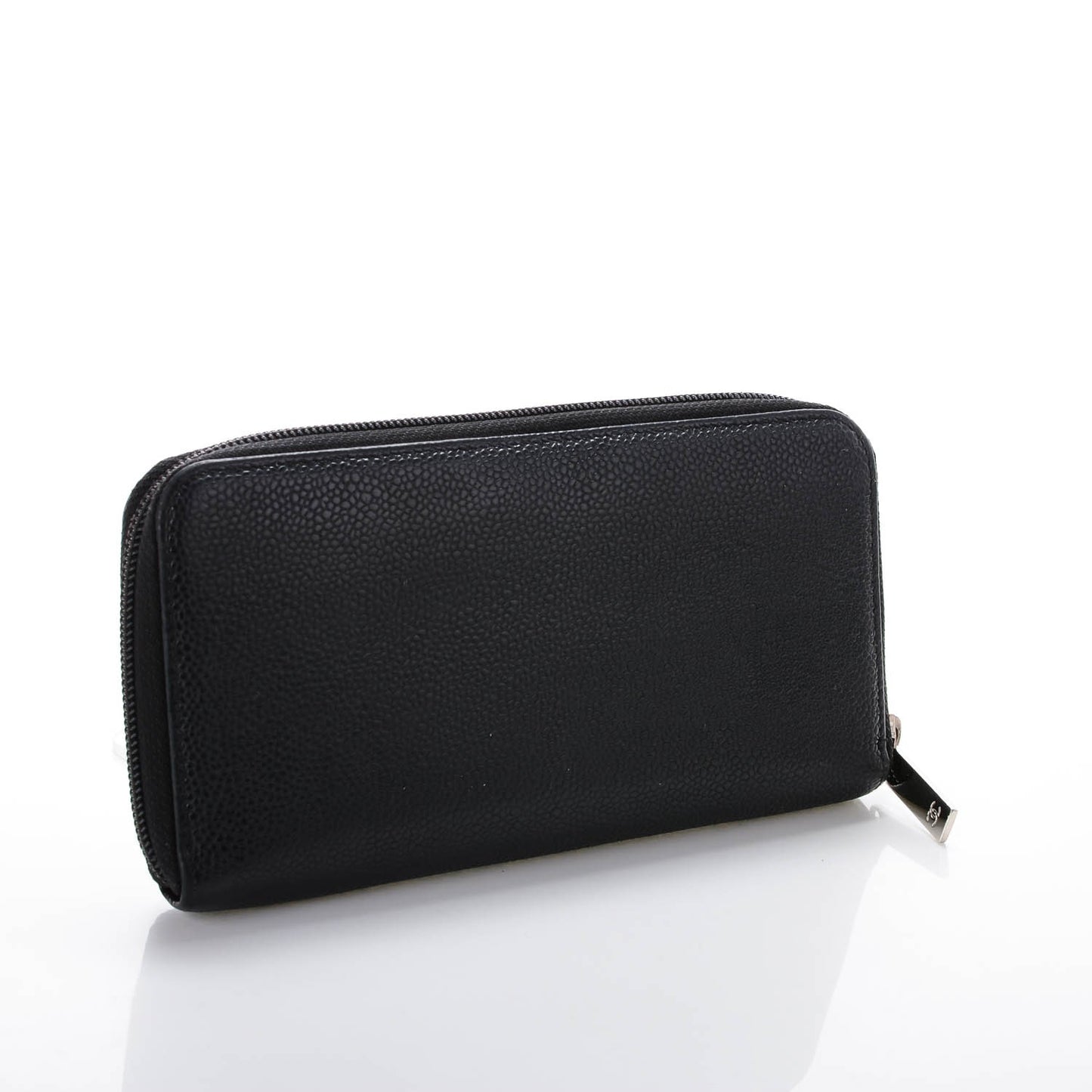 Caviar Timeless CC Large Gusset Zip Around Wallet Black