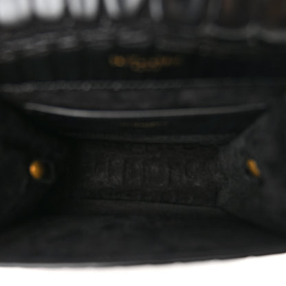 Saint Laurent Calfskin Embossed Crocodile North South Kaia Satchel Black 5 of 15
