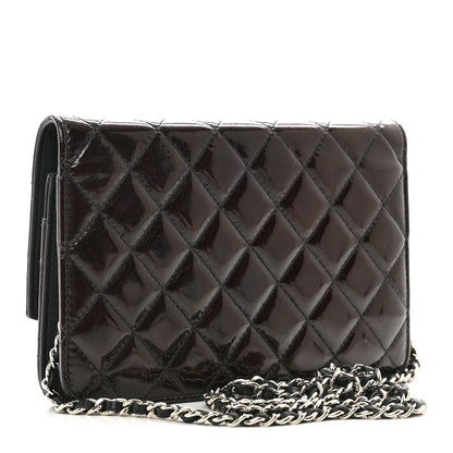 Chanel Patent Quilted Brilliant Wallet On Chain WOC Black 3 of 12