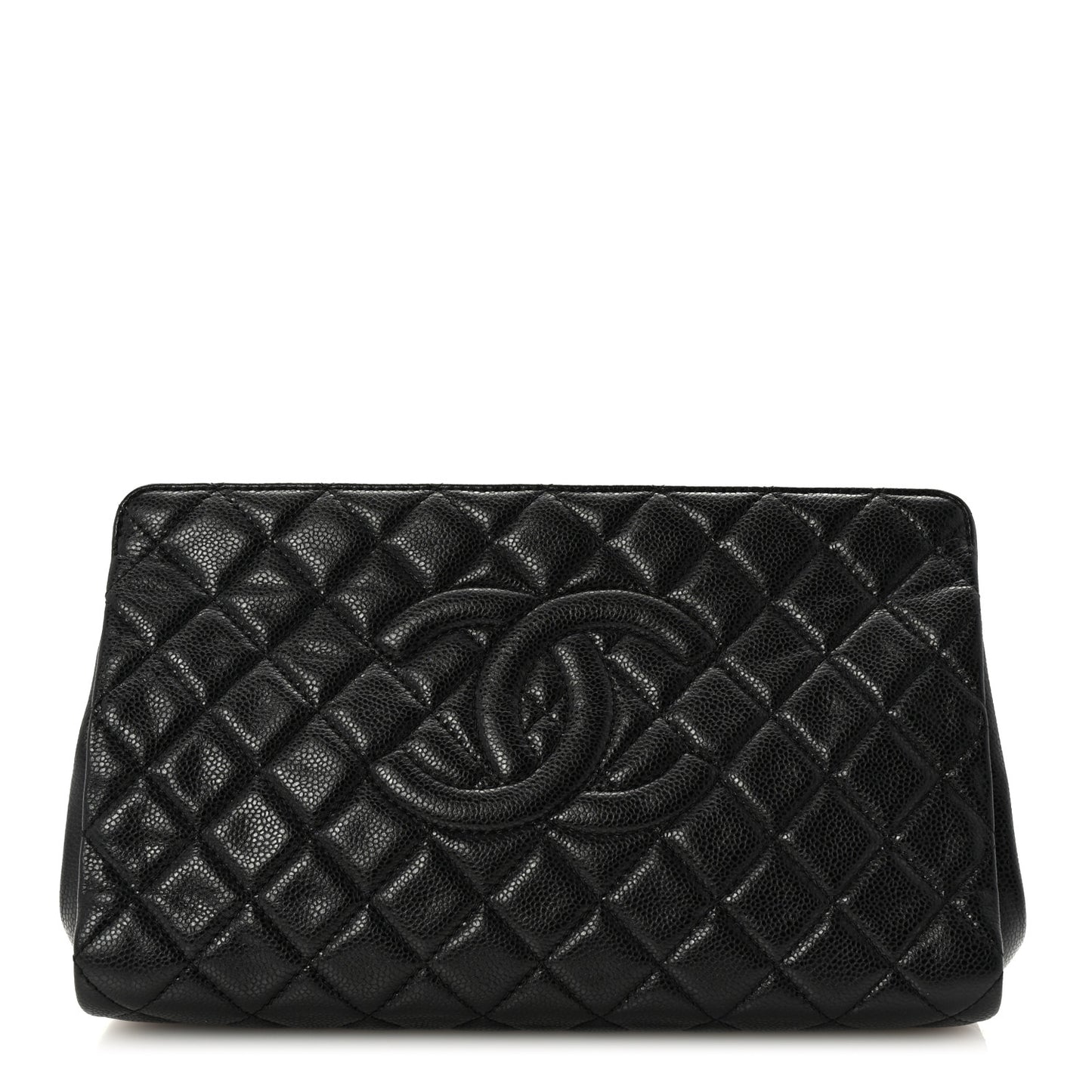 Caviar Quilted CC Large Clutch Black