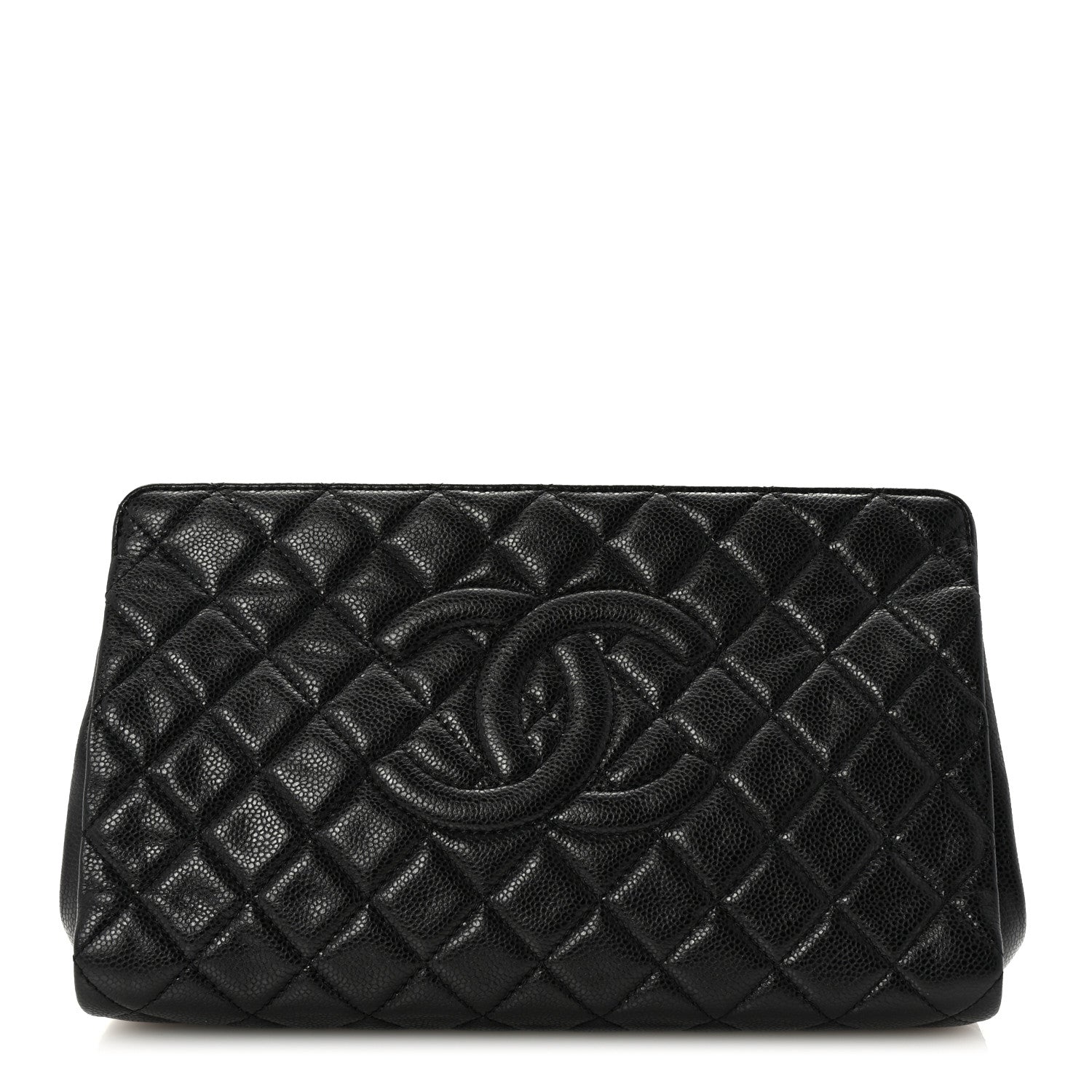 Chanel Caviar Quilted CC Large Clutch Black 1 of 7