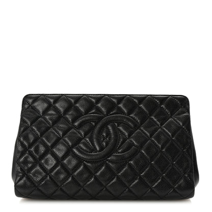 Chanel Caviar Quilted CC Large Clutch Black 1 of 7