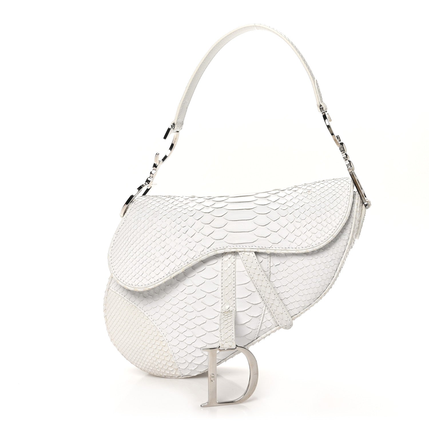 Christian Dior Snakeskin Saddle Bag White 1 of 12