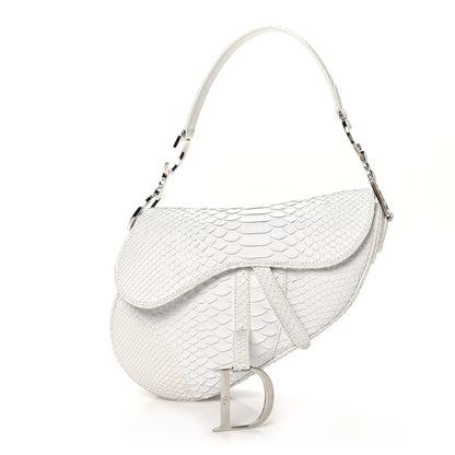 Christian Dior Snakeskin Saddle Bag White 1 of 12