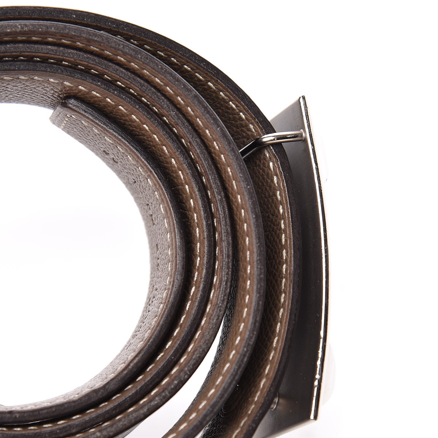 Hermes Box Espom Collier De Chien CDC Belt 90 Black Etoupe 7 of 8