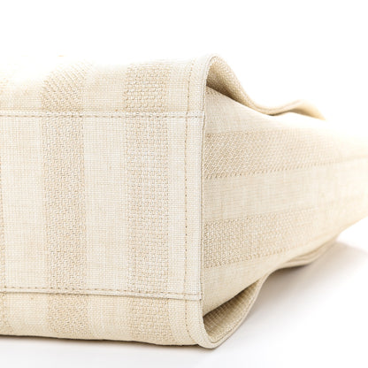 Chanel Straw Raffia Calfskin Striped Large Deauville Tote Beige 9 of 11