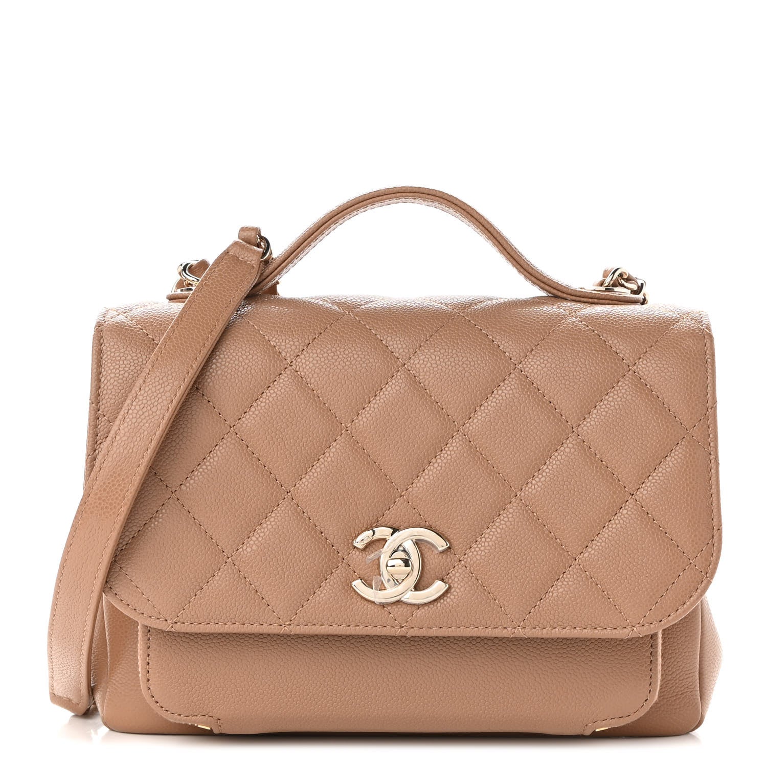 Chanel Caviar Quilted Medium Business Affinity Flap Beige 1 of 10
