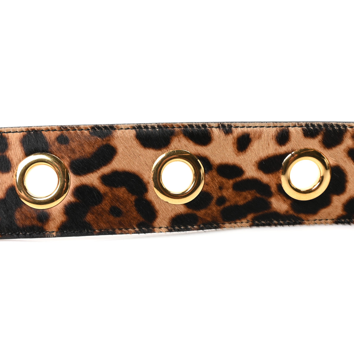 Gucci Leopard-Print Calf Hair Wide Belt 80 32 4 of 5