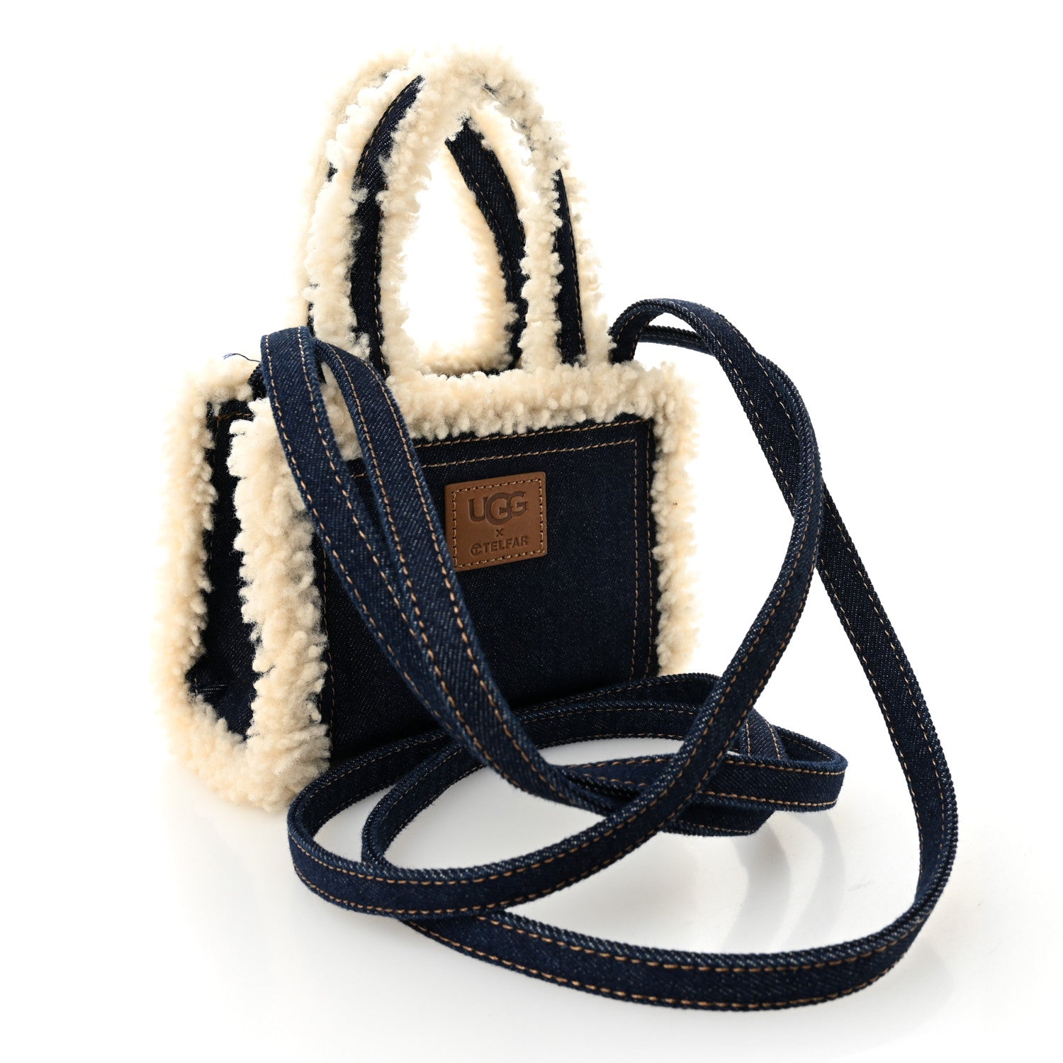 Telfar X UGG Denim Shearling Small Shopping Bag Raw Denim 1791973