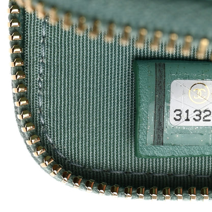 Chanel Lambskin Quilted Chanel 19 Zip Card Holder Wallet Light Green 7 of 8