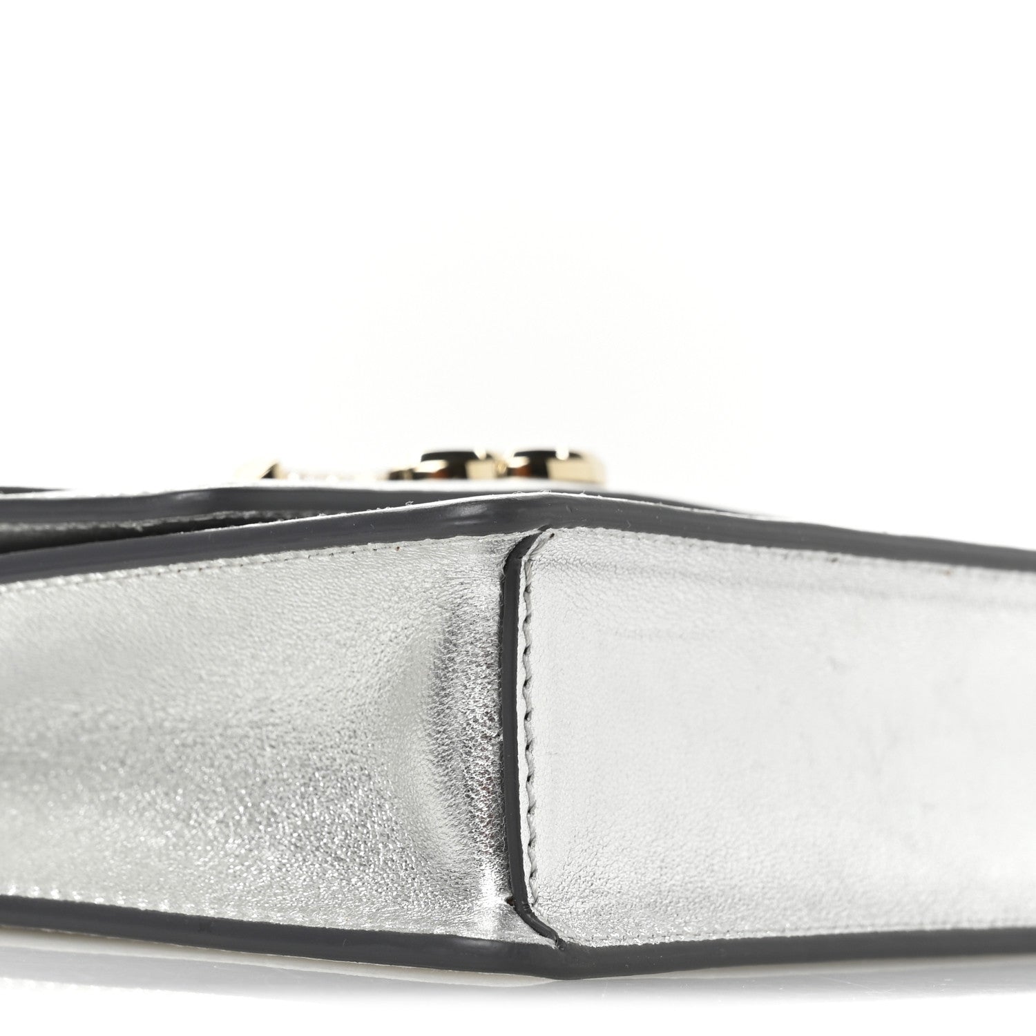 Jimmy Choo Metallic Calfskin Pearl Varenne Crystal Bar Avenue Chain Clutch Silver 8 of 9