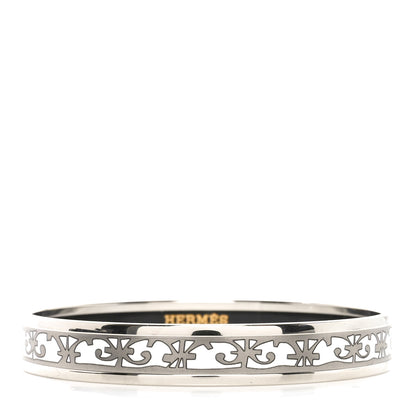 Hermes Enamel Printed Narrow Balcons du Guadalquivir Bracelet 65 Platine 1 of 5