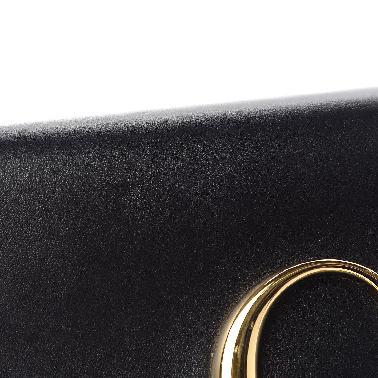 Calfskin Suede C Clutch With Chain Black