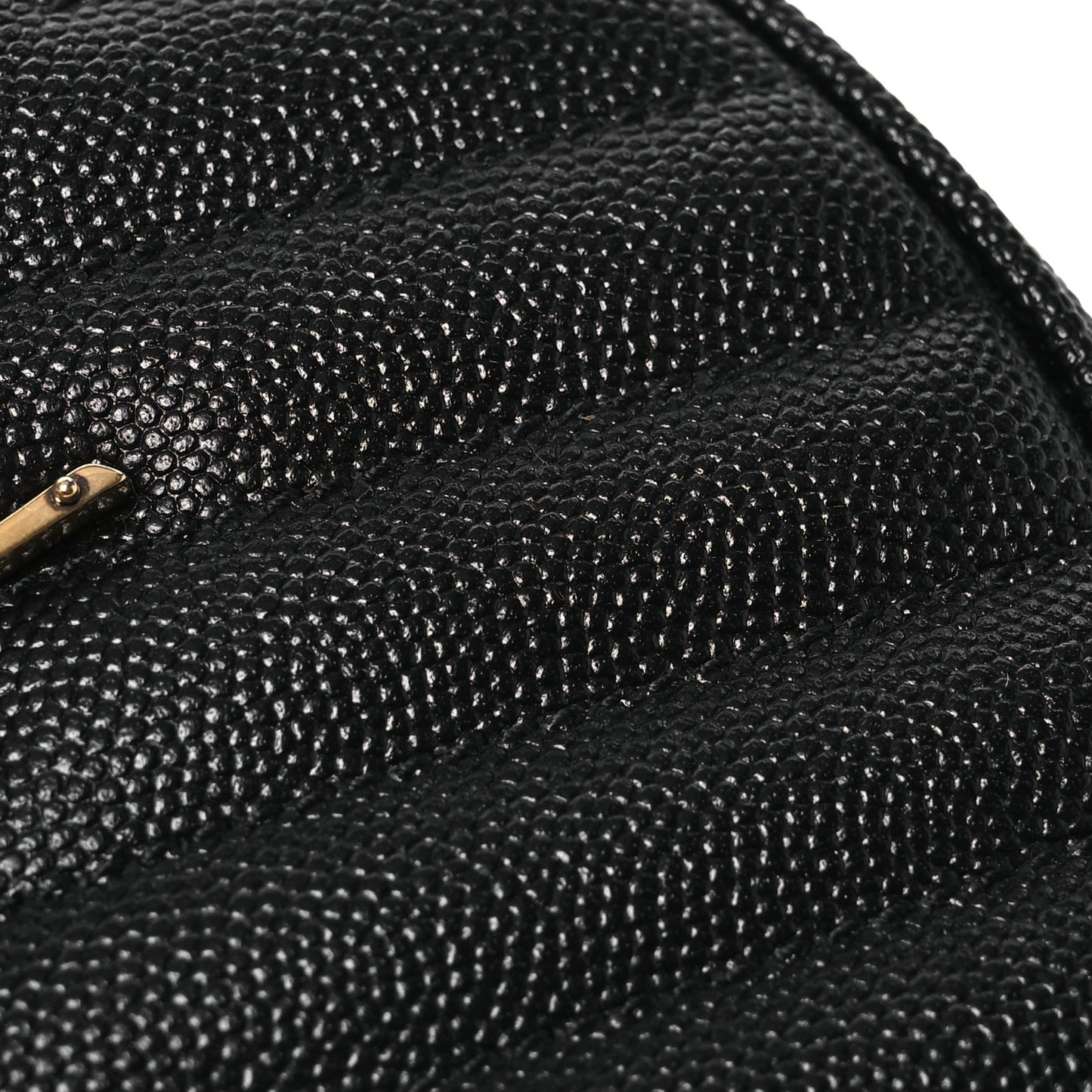 Grain De Poudre Matelasse Chevron Quilted Round Vinyle Camera Bag Black