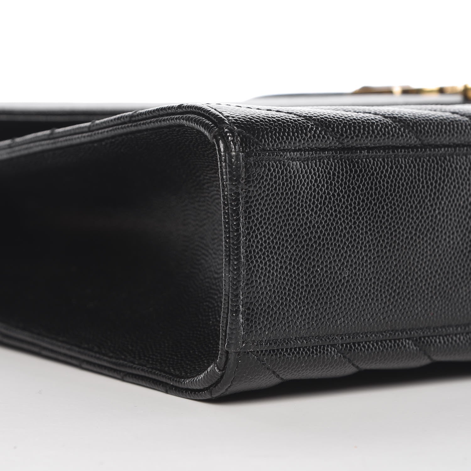 Saint Laurent Grain De Poudre Matelasse Chevron Large Monogram Satchel Black 9 of 10