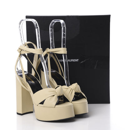 Saint Laurent Vendome Nappa Bianca 85 Platform Sandals 38 Light Cream 10 of 10