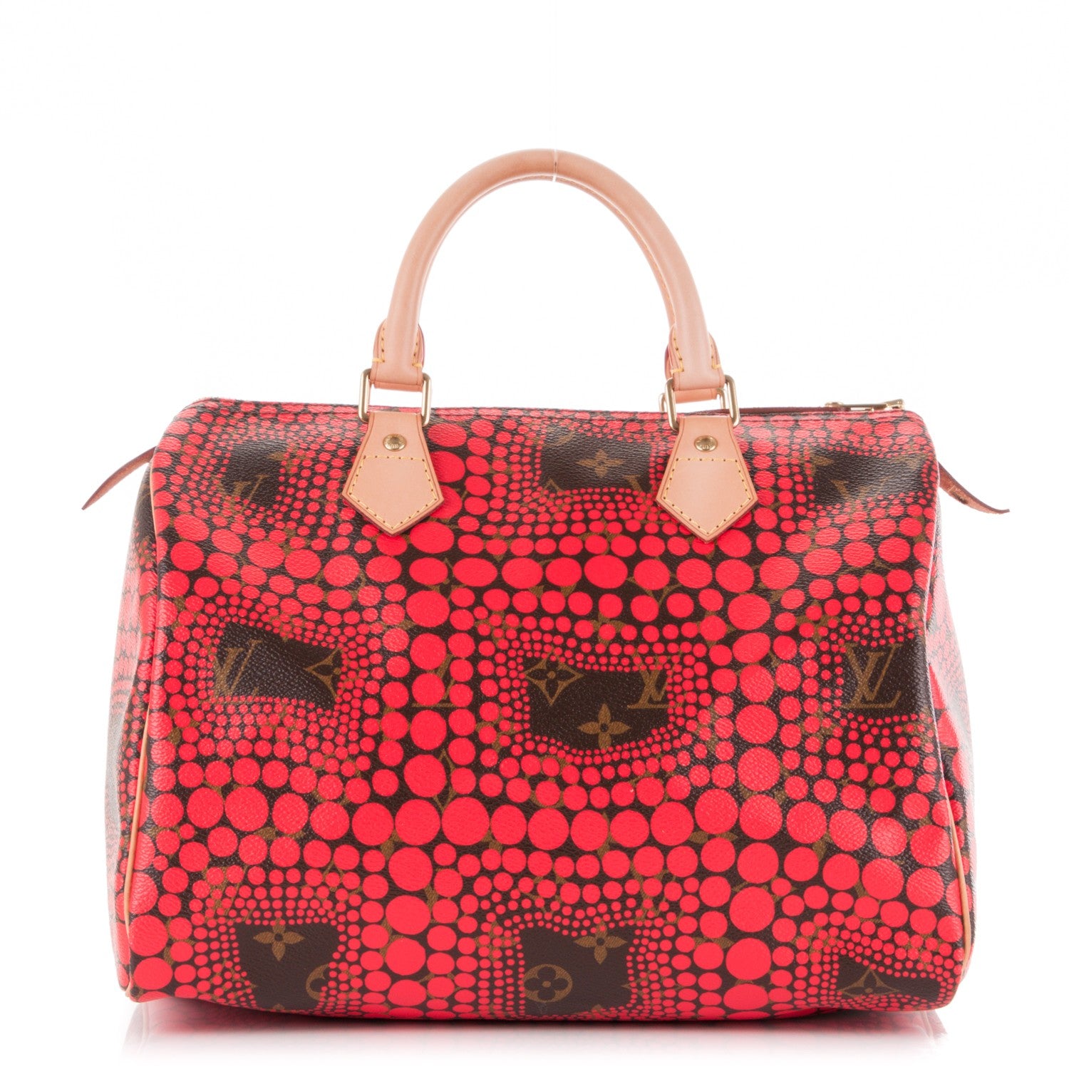 Louis Vuitton Monogram Kusama Town Speedy 30 Red 1 of 6