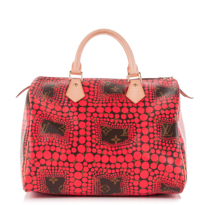Louis Vuitton Monogram Kusama Town Speedy 30 Red 1 of 6