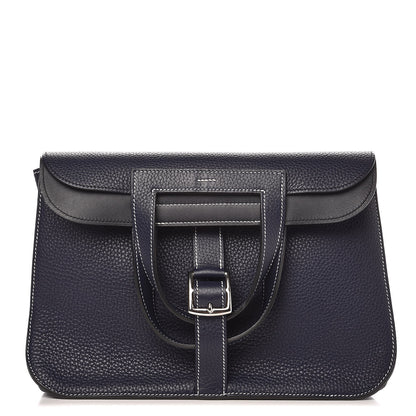 Hermes Taurillon Clemence Halzan 31 GM Bleu Nuit Indigo 1 of 10
