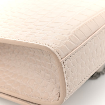 Saint Laurent Calfskin Crocodile Embossed Small Classic Monogram Kate Tassel Satchel Crema Soft 19 of 22
