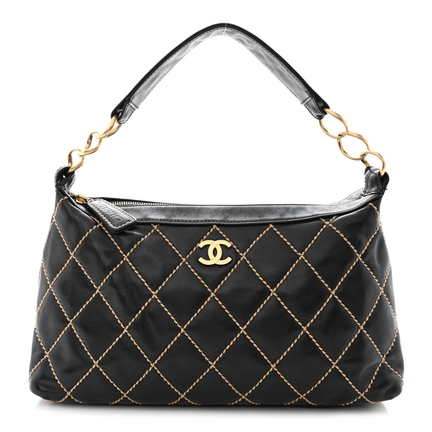 Chanel Calfskin Wild Stitch Hobo Black 1 of 16