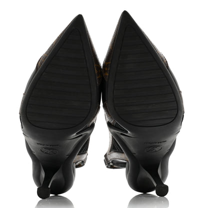 Louis Vuitton Patent Monogram Archlight Slingback Pumps 38 Black 5 of 10